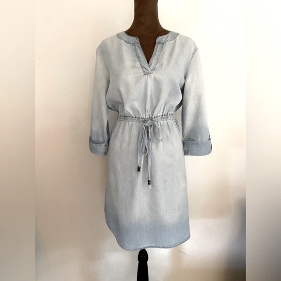Luxology 3/4 sleeve lightweight denim dress. - Picture 1 of 7